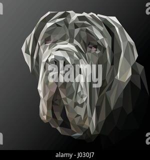 Dogge Hund Tier low-Poly-Design. Dreieck-Vektor-Illustration. Stock Vektor