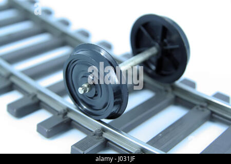 Modell Räder zu trainieren. Kleines Modell Wagenräder. Stockfoto