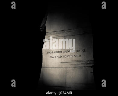 Original Tambourmajor-Zitat auf der Martin Luther King Memorial in Washington, D.C. Stockfoto