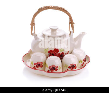 Die Mini-Tee-Set isoliert auf weißem Hintergrund Stockfoto
