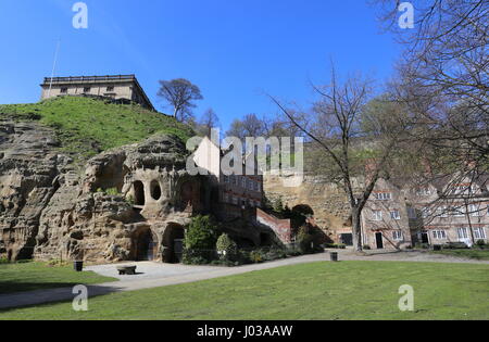 Nottingham Castle und Museum of Nottingham Leben UK April 2017 Stockfoto