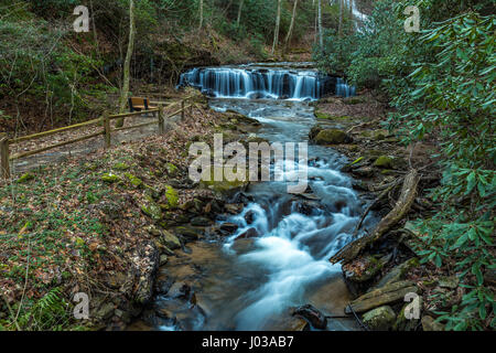 Pearsons Falls ist ein Wasserfall im Colt Creek in der Nähe von Saluda, North Carolina. Stockfoto