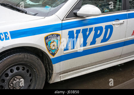 Manhattan, New York City.  Nahaufnahme von einem NYPD Polizeiauto Stockfoto