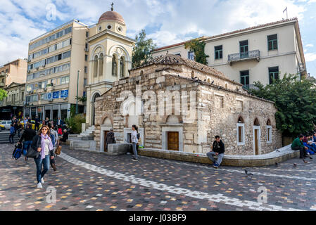 Kirche von Pantanassa (Aslo genannt Entschlafung der Gottesgebärerin) auf dem Monastiraki Platz in Athen, Griechenland Stockfoto