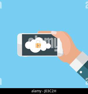 Mobile Apps Konzept Mobile Sicherheit in modernen flachen Stil Vektor Stock Vektor