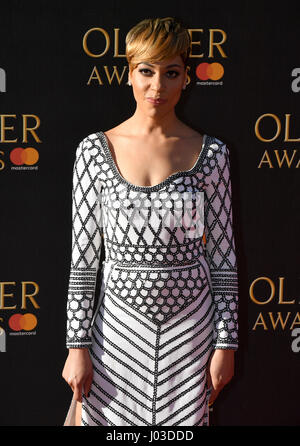 Cush Jumbo Teilnahme an Olivier Awards 2017, in der Royal Albert Hall in London statt. Stockfoto