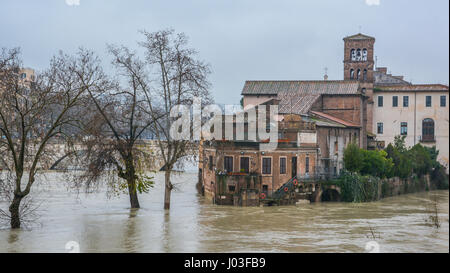 Tiber Essen in der Nähe von Tiberinsel, Rom Stockfoto