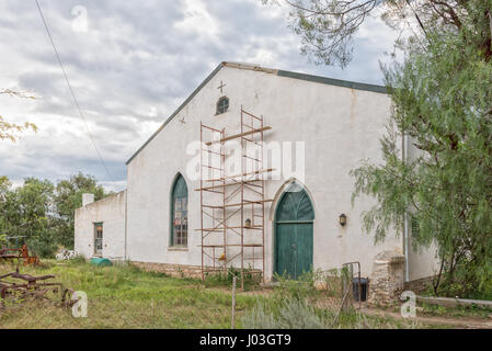 Alte Halle von der Dutch Reformed Church in Nieu-Bethesda, ein historisches Dorf in der Provinz Eastern Cape Stockfoto