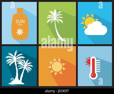 Sommer-Ikonen Vektor-illustration Stock Vektor