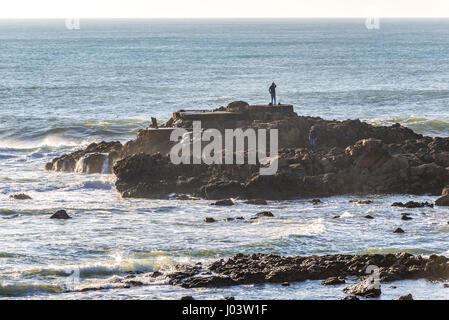 Atlantischen Ozean gesehen vom Ufer der Nevogilde Pfarrei von Porto Zivilstadt, zweitgrößte Stadt in Portugal Stockfoto