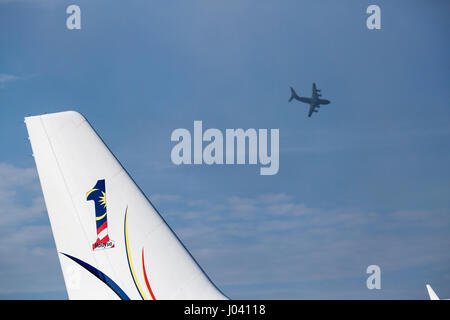 Das Heck Flugzeug von der malaysischen Premierministers auf Langkawi International Maritime und Luft-und Raumfahrt (LIMA) Ausstellung 2017 Stockfoto