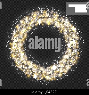 Vektor runden glänzenden Rahmen mit Funken Spezialeffekt. Luxus weißen Leuchtring. Abstrakte Glow Kreis Hintergrund. Wirklich transparent Effekt Stock Vektor
