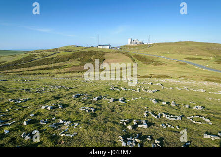 Stein-Nachrichten auf dem Hügel des Great Ormes Kopf Gipfel in Llandudno North Wales uk Stockfoto