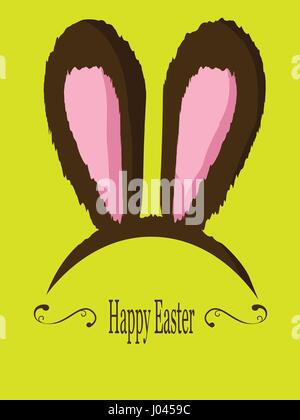 Vektor der pelzigen Hasenohren Ostern Stock Vektor