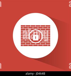 Cyber-Sicherheit-Vorhängeschloss-Firewall-Schutz Stock Vektor