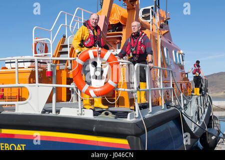 RNLI-Rettungsboot und Crew, Valentia Island County Kerry Irland Stockfoto