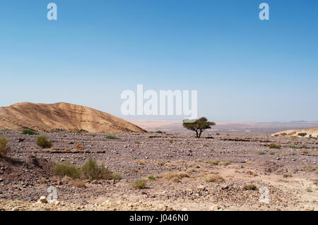 Die Berge und einem Landschaft gesehen von der Straße, die links zu der Stadt von Petra Dana Biosphere Reserve, Jordaniens größtes Naturschutzgebiet, Stockfoto