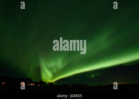 Aurora Borealis vom Hotel Ranga in Südisland Stockfoto