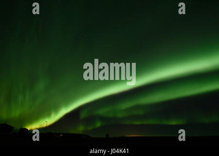 Aurora Borealis vom Hotel Ranga in Südisland Stockfoto
