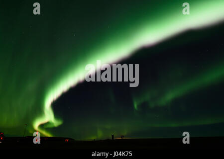 Aurora Borealis vom Hotel Ranga in Südisland Stockfoto
