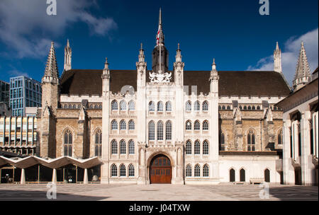 London, England - 17. Februar 2013: Das mittelalterliche Rathaus von der City of London. Stockfoto