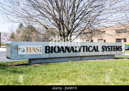 West Lafayette - ca. April 2017: Bioanalytische Systeme Sitz. BASi bietet Medikamenten-Entwickler mit wissenschaftlicher Forschung und analytischen MDM- Stockfoto