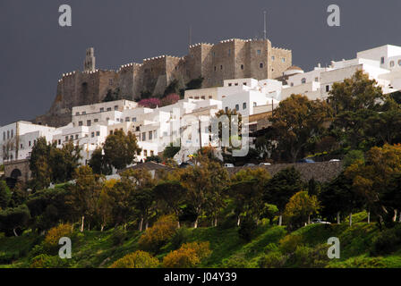 Christlich-orthodoxe Passionswoche, auf der griechischen Insel der Apokalypse (Patmos), Gründonnerstag (die Zeremonie der “Washlin Stockfoto