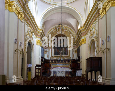 RABAT, MALTA - 29. Juli 2015: Das Innere des Heiligtums von St. Publius – die reich verzierten heiliger Ort, der mit der Stiftskirche C verbunden ist Stockfoto