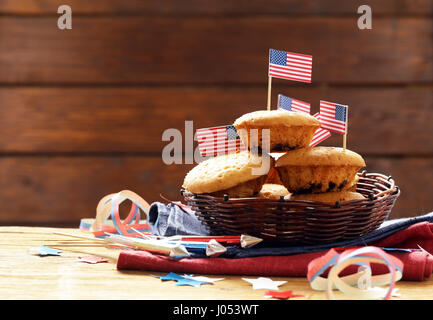 Traditionelles Essen Muffins für die Feier des 4. Juli Stockfoto