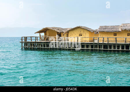 Museum auf dem Wasser, Bucht der Knochen in der Nähe von Ohrid Mazedonien Stockfoto