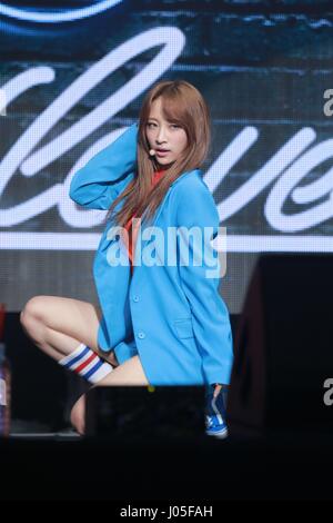 Seoul, Korea. 10. April 2017. EXID halten Schaufenster ihre 3. Mini-Album Eclipse bei Blue Square in Seoul, Korea am 10. April 2017 zu fördern. (China und Korea Rechte heraus) Bildnachweis: TopPhoto/Alamy Live-Nachrichten Stockfoto