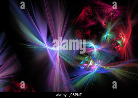 Fraktalbild von bunten Linien, helle Balken aus bunten Elementen erstellen. Stockfoto