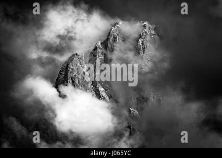 Die Landschaft ist atemberaubend in Val Gardena in Südtirol in Italien. Die Bergkette und Felslandschaft ist Teil der Dolomiten, welche ar Stockfoto