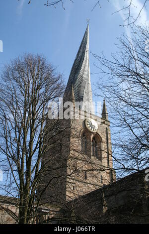 Chesterfield-Pfarrkirche Stockfoto