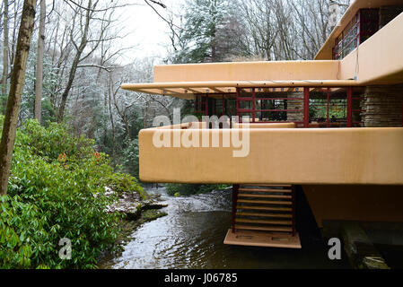 Frank Lloyd Wright Fallingwater Mühle laufen PA Pennsylvania Laurel Highlands Stockfoto