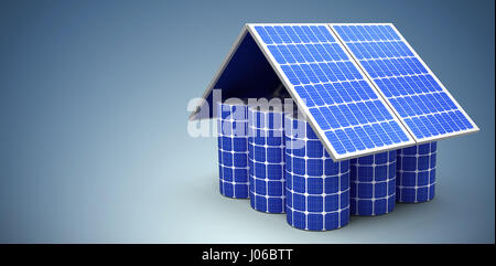 Digitalen Verbund von 3d Solar-Panel grafischen Hintergrund Stockfoto