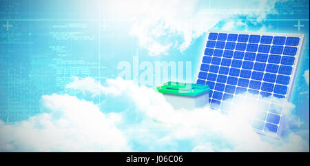 Digitalen Verbund von 3d Solar-Panel grafischen Hintergrund Stockfoto