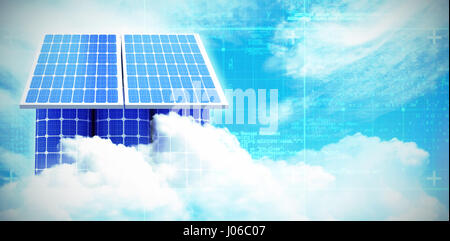 Digitalen Verbund von 3d Solar-Panel grafischen Hintergrund Stockfoto