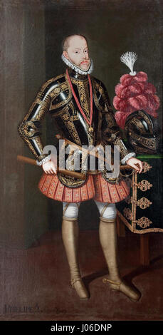 Retrato del Rey Felipe II de España (Monasterio De La Encarnación de Madrid) Stockfoto