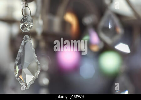 Details zu einem Kristall-Lampenschirm Stockfoto