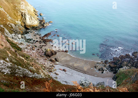 Felsen an der Ostseite der Halbinsel Howth in der Nähe von Dublin, County Fingal, Leinster, Irland, Europa Stockfoto