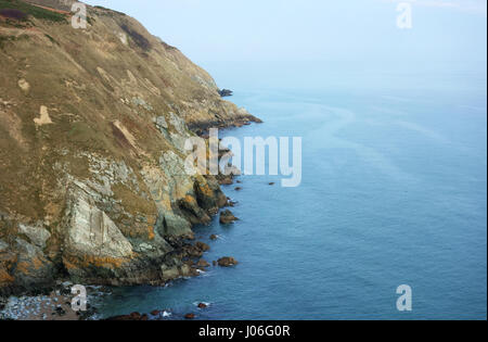 Felsen an der Ostseite der Halbinsel Howth in der Nähe von Dublin, County Fingal, Leinster, Irland, Europa Stockfoto