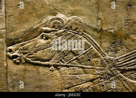 Die königliche Löwen jagen König Assurbanipals aus Nord-Palast von Ninive 645-635 v. Chr. Mesopotamien Irak Assyrien (König Assurbanipal oder Ashshurbanipal, Sohn von Esarhaddon und der letzte starke König des neuassyrischen Reiches (934 – 609 v. Chr.) Details Stockfoto