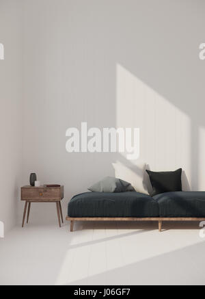 einfaches Sofa in weißen Raum Stockfoto
