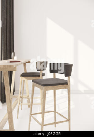 weißer Raum aus Holz Stockfoto