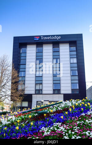 Kingston nach Rumpf, East Yorkshire, UK Reiten. Travelodge Hotel. Stockfoto
