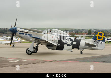 Weltkrieg 2 Mustang am Flugplatz in Shoreham West sussex Stockfoto