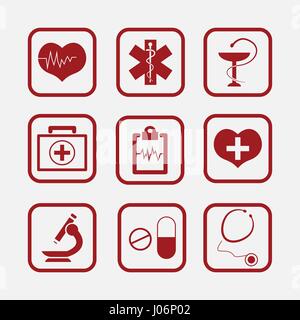 Medizinischen Symbol Symbole. Editierbare Vektorbild. Stock Vektor