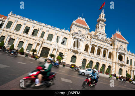 Horizontale Ansicht von Ho Chi Minh City Hall in alte Saigon, Vietnam. Stockfoto