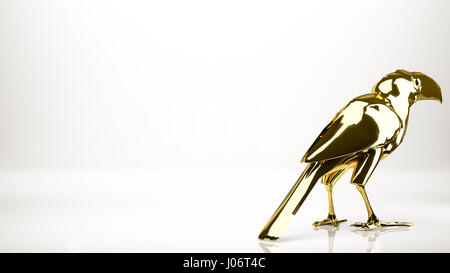 Goldene 3D-Rendering einer Krone in einem studio Stockfoto